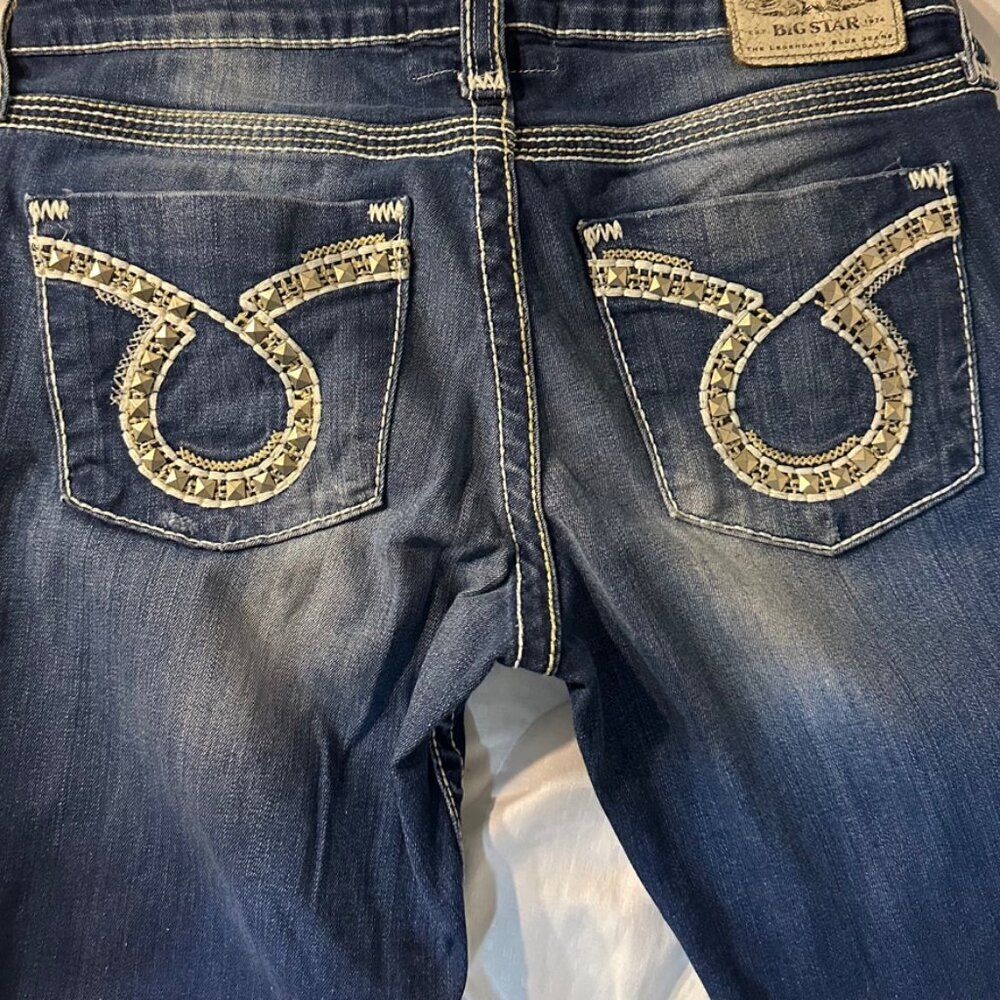 Big Star Jeans size 31 Inseam 25.5 Studded Bootcut